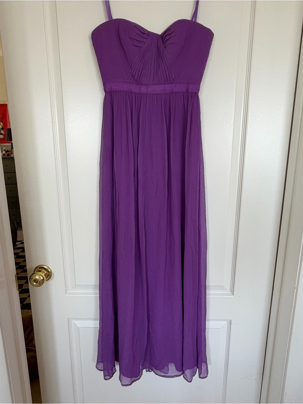 Bcbgmaxaria silk Purple Strapless Maxi Dress